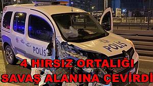 Avcılar E-5'te polisin dur ihtarına uymayan 4 hırsız, ortalığı savaş alanına çevirdi