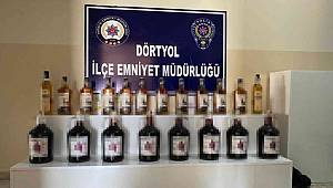 Dörtyol’da 20 şişe sahte içki ele geçirildi
