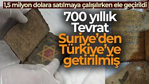 Giresun'da ele geçirilen 700 yıllık Tevrat Suriye'den Türkiye'ye getirilmiş 