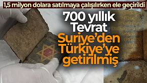 Giresun'da ele geçirilen 700 yıllık Tevrat Suriye'den Türkiye'ye getirilmiş