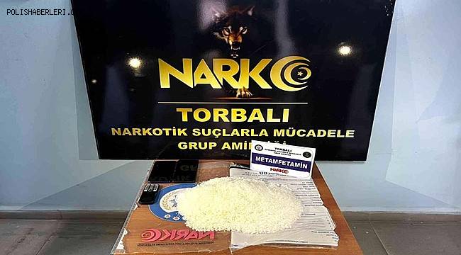 İzmir'de 1 buçuk kilo metamfetamin ele geçirildi
