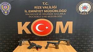 Rize’de silah kaçakçılığı operasyonuna 2 gözaltı 