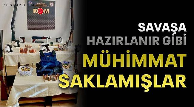 Savaşa hazırlanır gibi mühimmat saklamışlar, 8 gözaltı 
