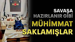 Savaşa hazırlanır gibi mühimmat saklamışlar, 8 gözaltı 