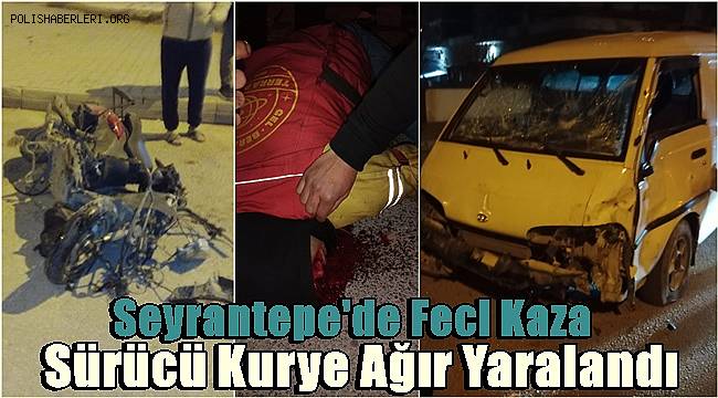 Seyrantepe'de Transit Motosiklete Çarptı Sürücü Kurye Ağır Yaralandı