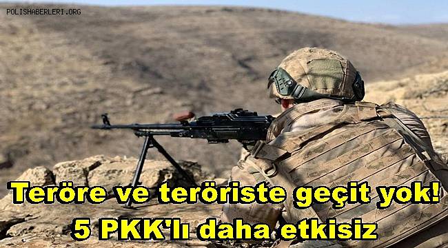 Teröre ve teröriste geçit yok! 5 PKK'lı daha etkisiz 