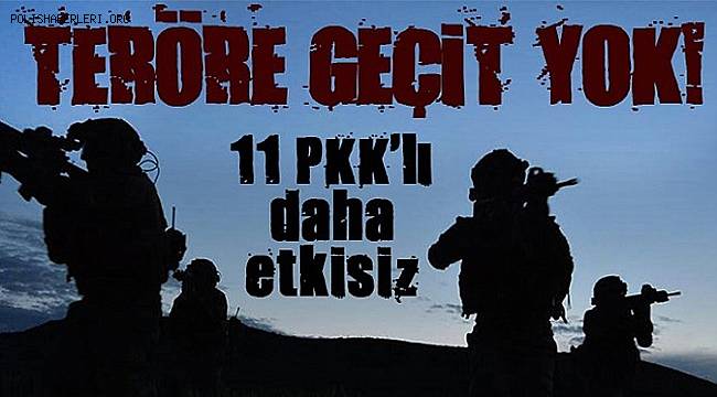 Terörle mücadeleye devam! 11 PKK'lı terörist daha etkisiz 