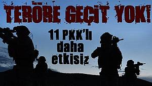 Terörle mücadeleye devam! 11 PKK'lı terörist daha etkisiz