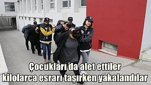 Çocukları da alet ettiler, kilolarca esrarı taşırken yakalandılar