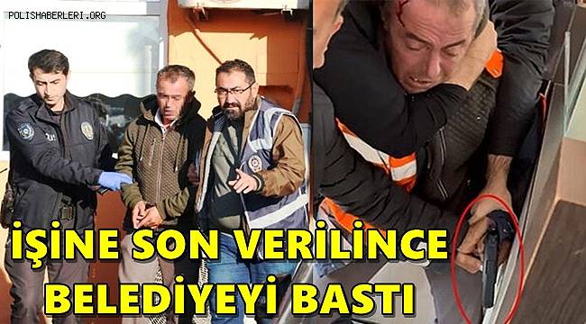 İşine son verilince belediyeyi basan temizlik görevlisinin saldırı anı kamerada 