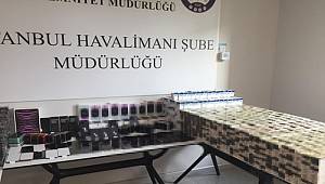 İstanbul Havalimanı'nda 7 milyon liralık kaçak malzeme ele geçirildi 