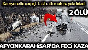 Kamyonetle çarpışan otomobil takla attı, 2 ölü, 2 yaralı 
