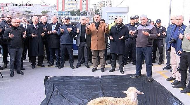 Kartal'da emniyet personeli için yeni araçlar koyun kesimi ve dualar eşliğinde alındı 