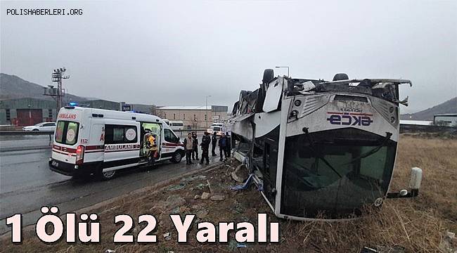 Kayseri'de yoldan çıkan işçi servisi takla attı, 1 ölü 22 yaralı
