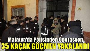 Malatya'da bir evde 35 düzensiz göçmen yakalandı