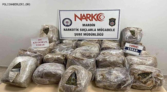 Mardin'de 105 kilogram esrar ele geçirildi, 5 kişi tutuklandı