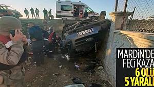 Mardin'de kontrolden çıkan servis aracı şarampole devrildi 6 ölü, 5 yaralı