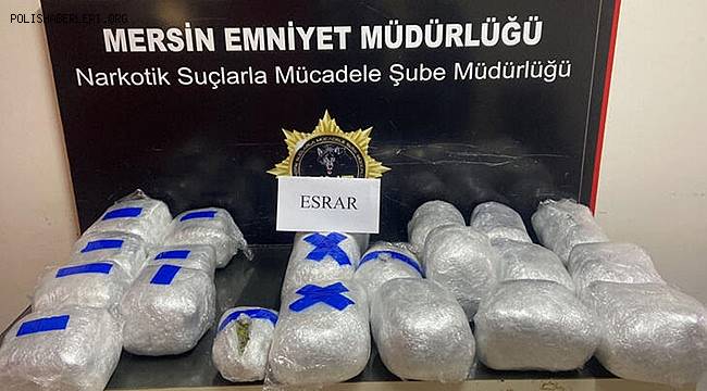 Mersin'de 24 kilo esrar ele geçirildi, 3 gözaltı