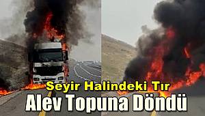 Şanlıurfa'da seyir halindeki tır alev topuna döndü