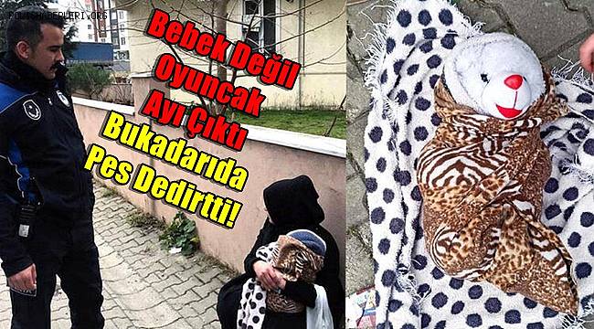 Dilenen kadının kucağındaki kundaktan bebek değil oyuncak ayı çıktı 