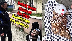 Dilenen kadının kucağındaki kundaktan bebek değil oyuncak ayı çıktı 