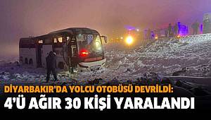 Diyarbakır'da yolcu otobüsü devrildi, 4'ü ağır 30 kişi yaralandı 