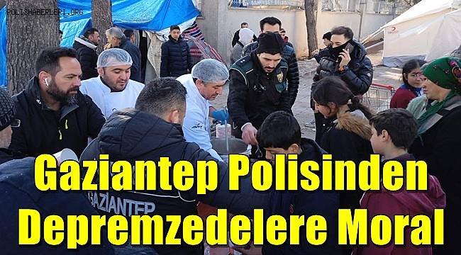 Gaziantep Polisinden Depremzedelere Moral 