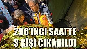 Hatay'da depremin 296. saatinde biri çocuk 3 kişi enkazdan canlı olarak çıkartıldı