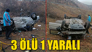 Sivas'ta otomobil şarampole uçtu, 3 ölü 1 yaralı