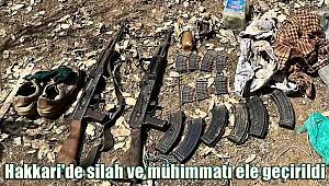 Hakkari'de PKK'lı teröristlerin silah ve mühimmatı ele geçirildi