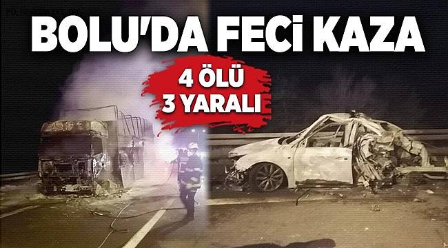 Bolu'da feci kaza! 4 ölü, 3 yaralı