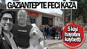 Gaziantep'te iki otomobilin çarpışması sonucu 5 kişi öldü