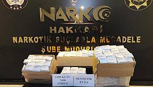 Hakkari'de 7 bin 490 ampul sentetik ecza ilacı ele geçirildi 
