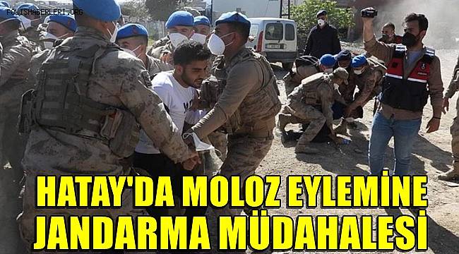 Hatay'da moloz eylemine jandarma müdahalesi 