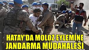Hatay'da moloz eylemine jandarma müdahalesi