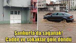 Şanlıurfa'da sağanak! Cadde ve sokaklar göle döndü