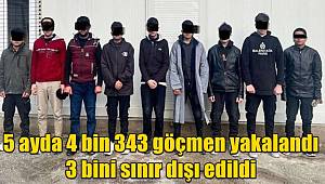 5 ayda 4 bin 343 düzensiz göçmen yakalandı, 3 bini sınır dışı edildi 