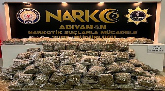 Adıyaman'da Tırda 108 Kilogram Uyuşturucu Ele Geçirildi 