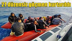 Aydın’da 21 düzensiz göçmen kurtarıldı 