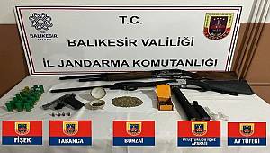 Balıkesir’de silah ve uyuşturucu operasyonu