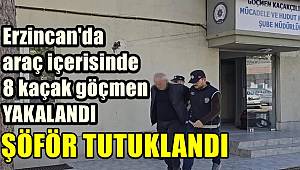 Erzincan'da araç içerisinde 8 kaçak göçmen yakalandı, şoför tutuklandı