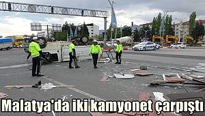 Malatya'da iki kamyonet çarpıştı! 3 yaralı