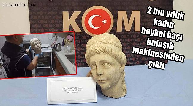 2 bin yıllık kadın heykel başı bulaşık makinesinden çıktı