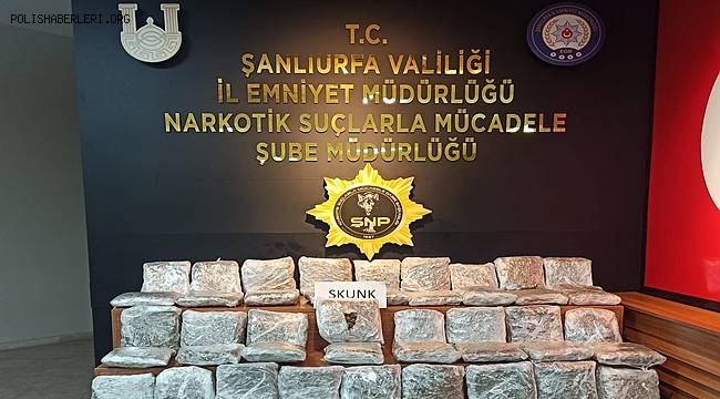 Şanlıurfa'da 38 kilo skunk maddesi ele geçirildi 