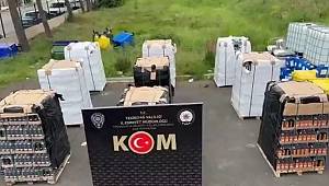Tekirdağ'da yasa dışı içki fabrikasına operasyon kamerada 