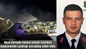 Kaza yerinde önlem almak isterken kamyonetin çarptığı astsubay şehit oldu