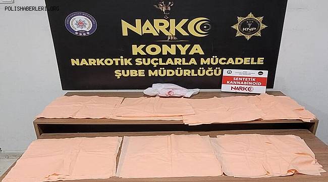 Konya'da kağıtlara emdirilmiş 50 milyon lira değerinde uyuşturucu ele geçirildi