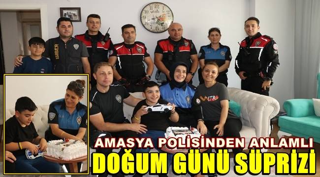 Amasya Polisinden Bedensel Engelli Mustafa Alp’e Anonslu Doğum Günü Sürprizi