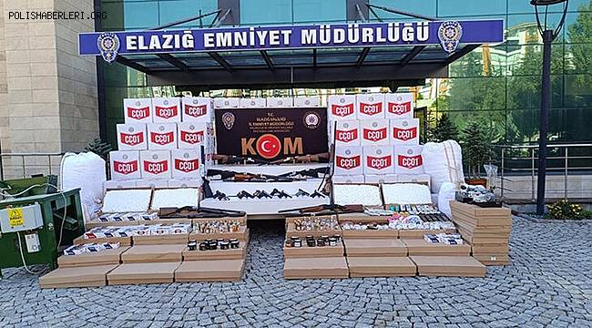 Elazığ'daki 'Sis Operasyonu'nda kaçak malzemeler ve 26 silah ele geçirildi