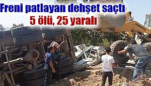 Freni patlayan kamyon dehşet saçtı!